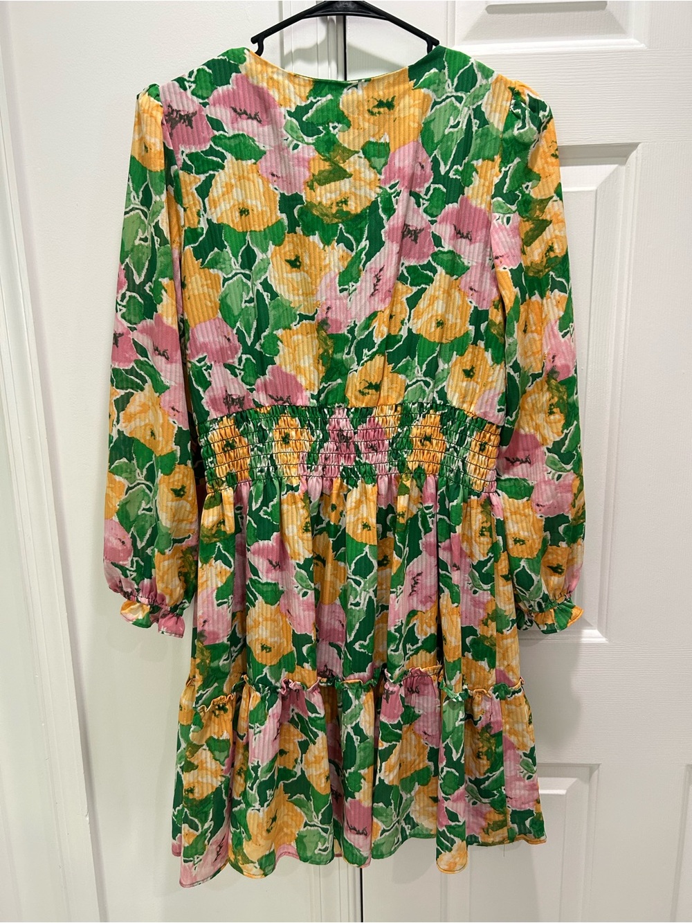 Taylor Green Floral V-Neck Dress with Yellow Accents - Picture 2 of 3